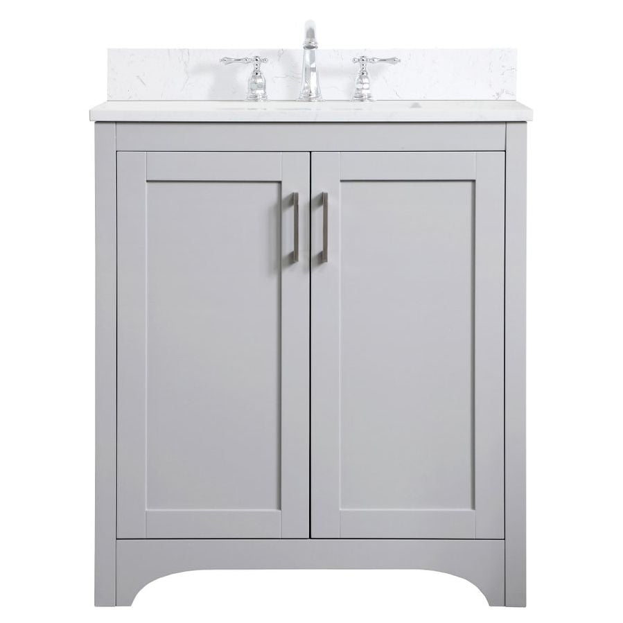VF17030GR-BS 30" Single Bathroom Vanity in Grey With Backsplash