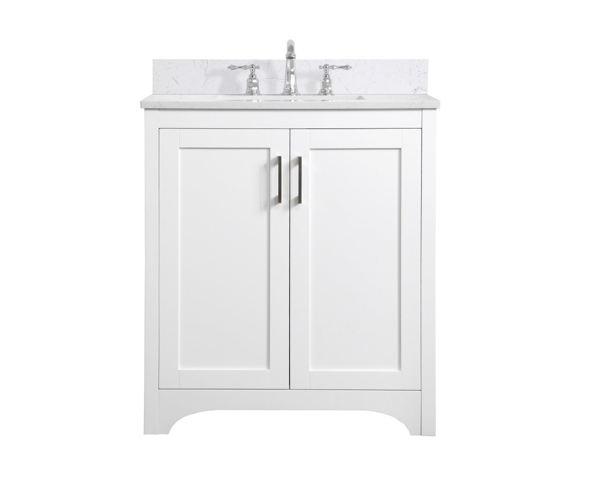 VF17030WH-BS 30" Single Bathroom Vanity in White With Backsplash