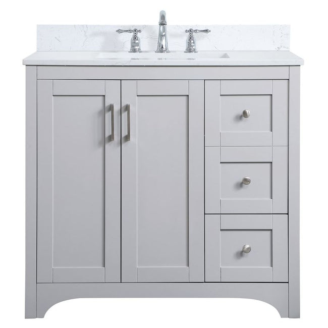 VF17036GR-BS 36" Single Bathroom Vanity in Grey With Backsplash