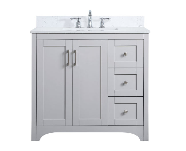 VF17036GR-BS 36" Single Bathroom Vanity in Grey With Backsplash