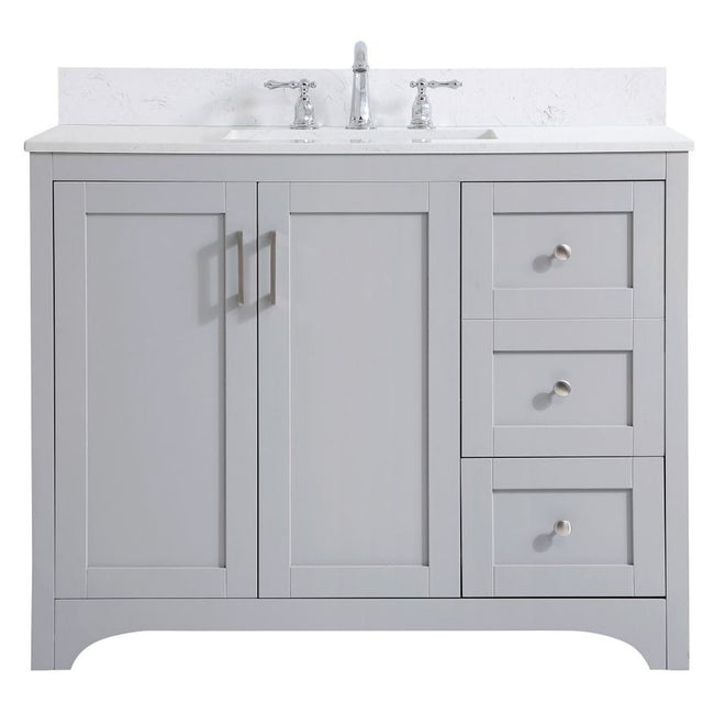 VF17042GR-BS 42" Single Bathroom Vanity in Grey With Backsplash