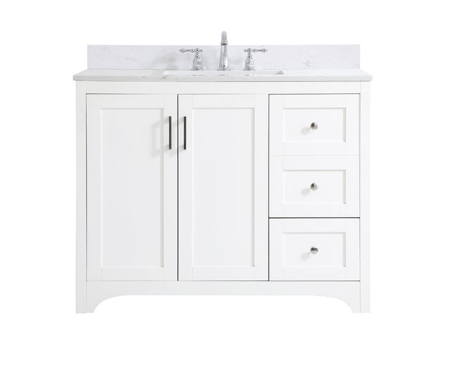 VF17042WH-BS 42" Single Bathroom Vanity in White With Backsplash