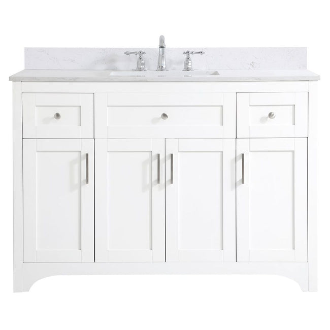 VF17048WH-BS 48" Single Bathroom Vanity in White With Backsplash