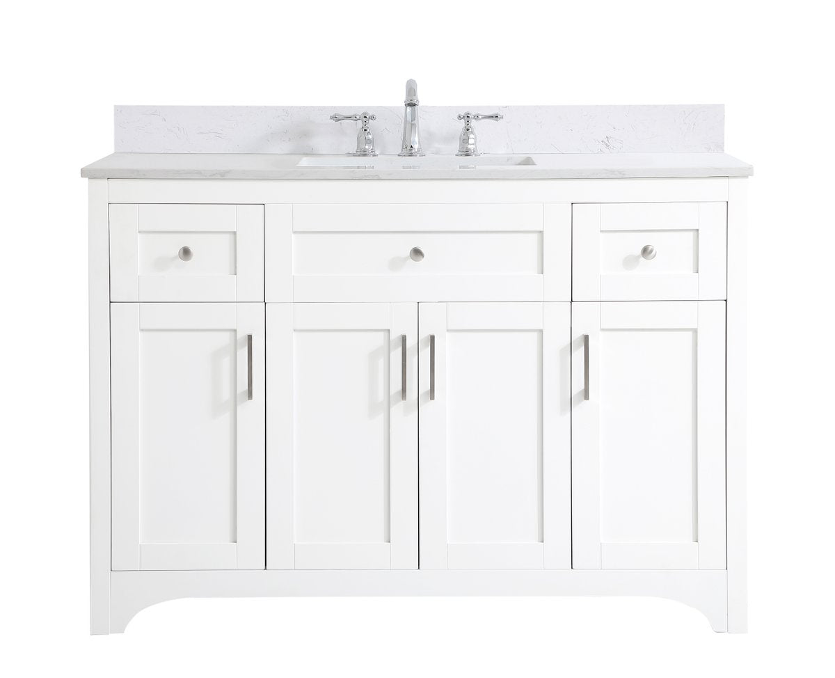 VF17048WH-BS 48" Single Bathroom Vanity in White With Backsplash