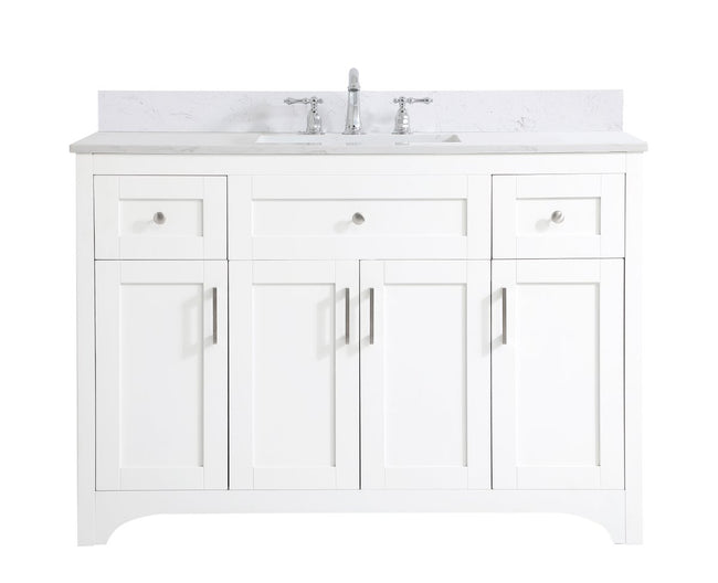 VF17048WH-BS 48" Single Bathroom Vanity in White With Backsplash