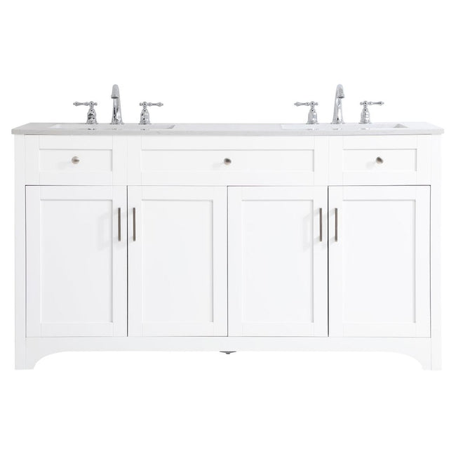 VF17060DWH 60" Double Bathroom Vanity in White
