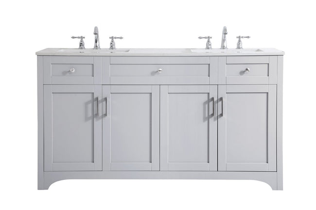 VF17060DGR 60" Double Bathroom Vanity in Grey