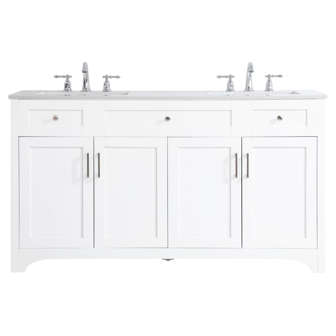 VF17060DWH 60" Double Bathroom Vanity in White