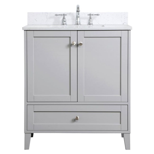 VF18030GR-BS 30" Single Bathroom Vanity in Grey With Backsplash