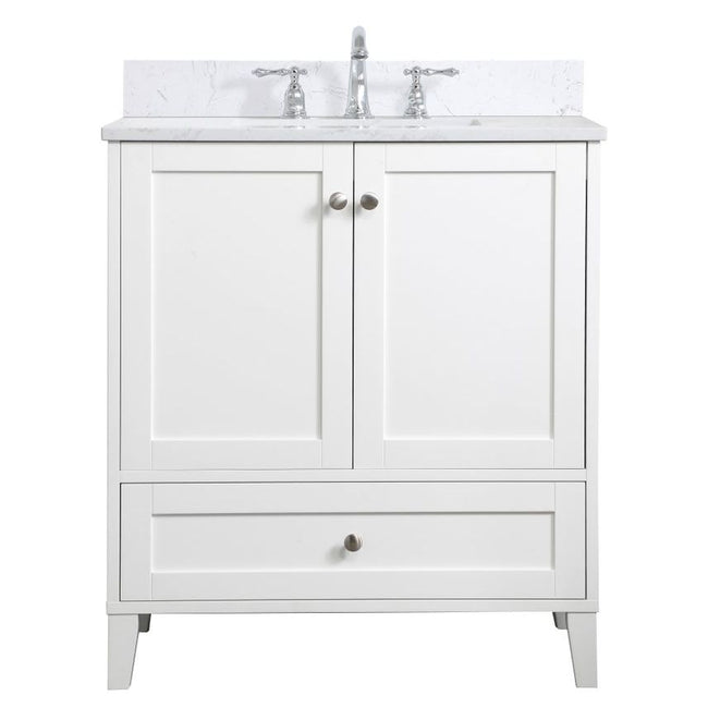 VF18030WH-BS 30" Single Bathroom Vanity in White With Backsplash