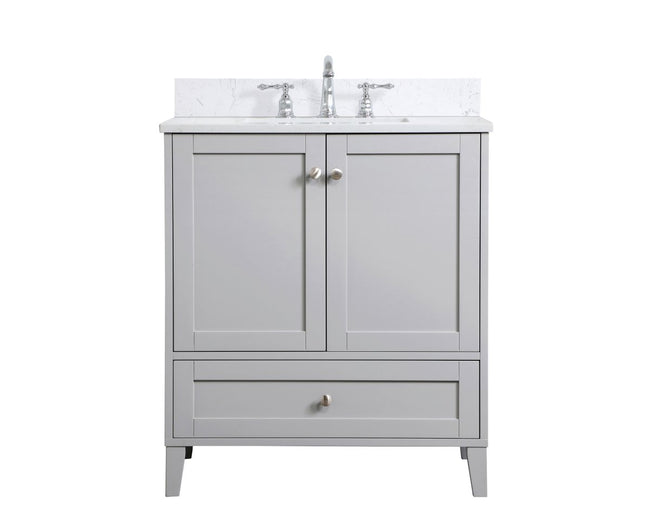 VF18030GR-BS 30" Single Bathroom Vanity in Grey With Backsplash
