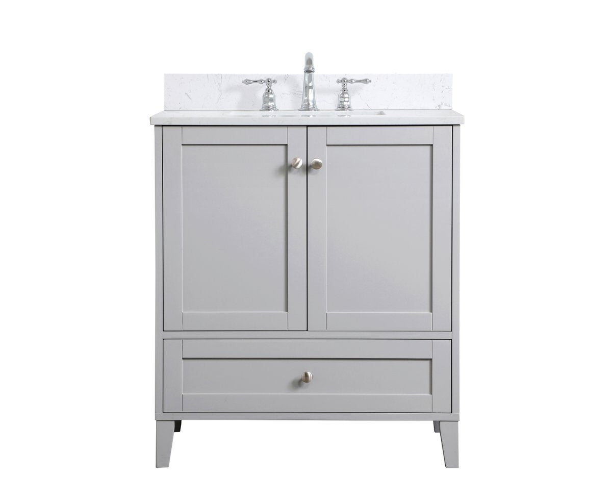 VF18030GR-BS 30" Single Bathroom Vanity in Grey With Backsplash