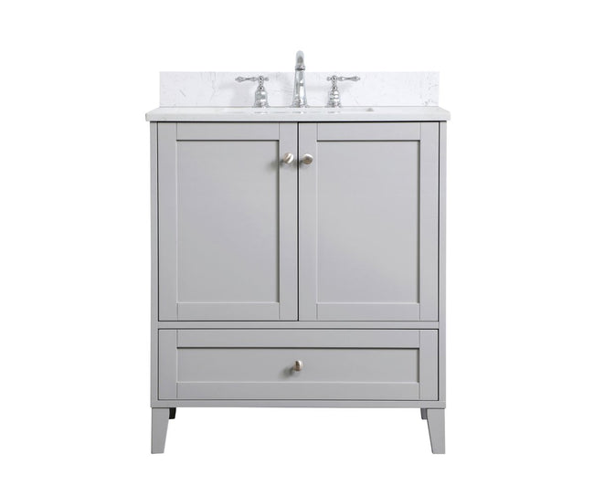 VF18030GR-BS 30" Single Bathroom Vanity in Grey With Backsplash