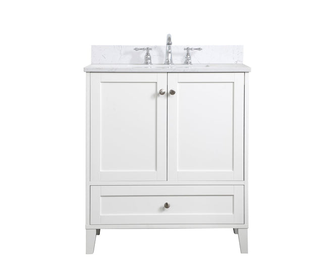 VF18030WH-BS 30" Single Bathroom Vanity in White With Backsplash