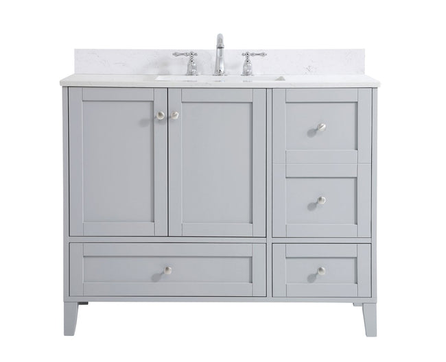 VF18042GR-BS 42" Single Bathroom Vanity in Grey With Backsplash