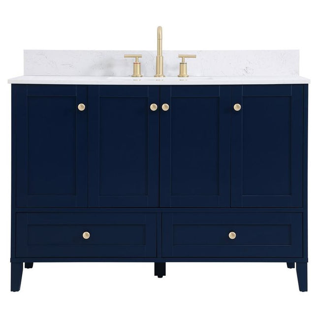 VF18048BL-BS 48" Single Bathroom Vanity in Blue With Backsplash