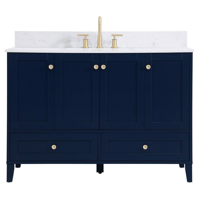 VF18048BL-BS 48" Single Bathroom Vanity in Blue With Backsplash