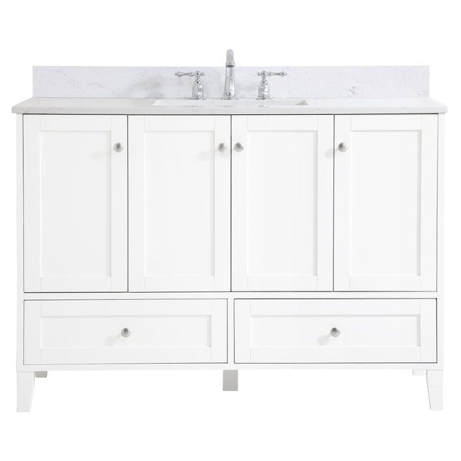 VF18048WH-BS 48" Single Bathroom Vanity in White With Backsplash