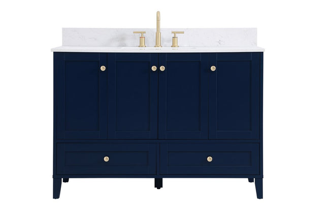 VF18048BL-BS 48" Single Bathroom Vanity in Blue With Backsplash