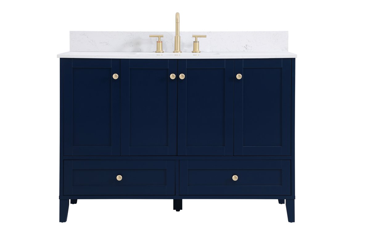 VF18048BL-BS 48" Single Bathroom Vanity in Blue With Backsplash