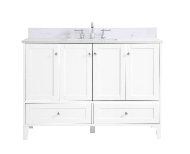 VF18048WH-BS 48" Single Bathroom Vanity in White With Backsplash