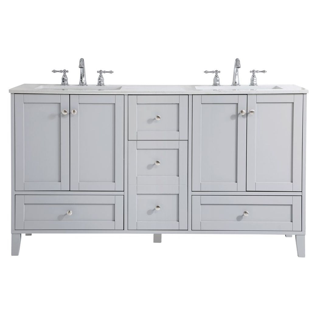 VF18060DGR 60" Double Bathroom Vanity in Grey