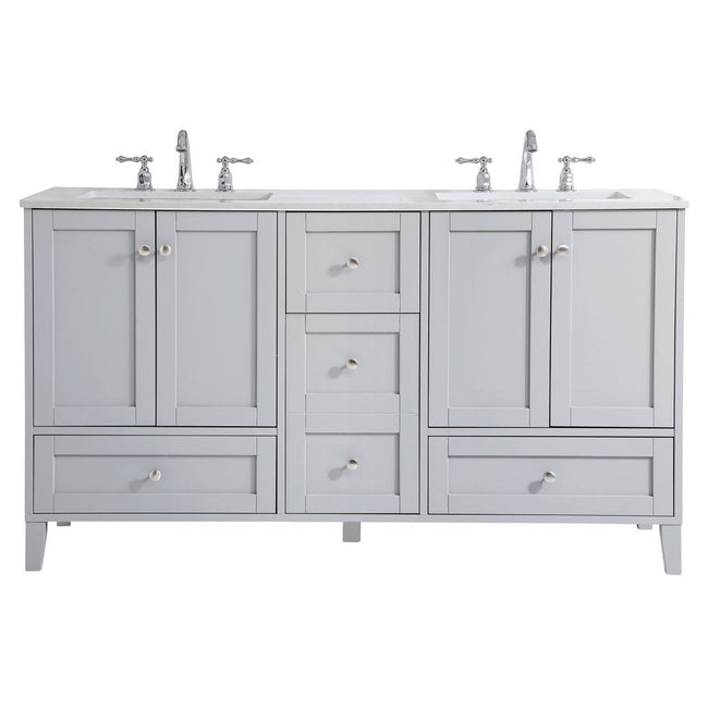 VF18060DGR 60" Double Bathroom Vanity in Grey