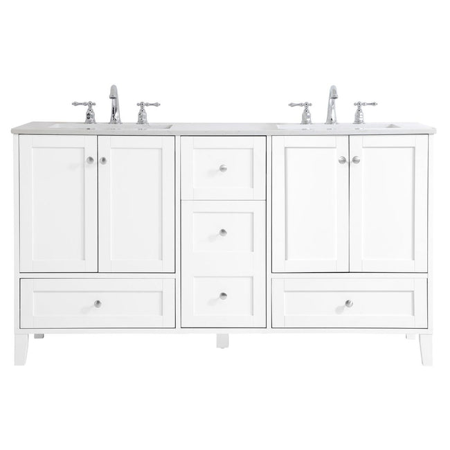 VF18060DWH 60" Double Bathroom Vanity in White