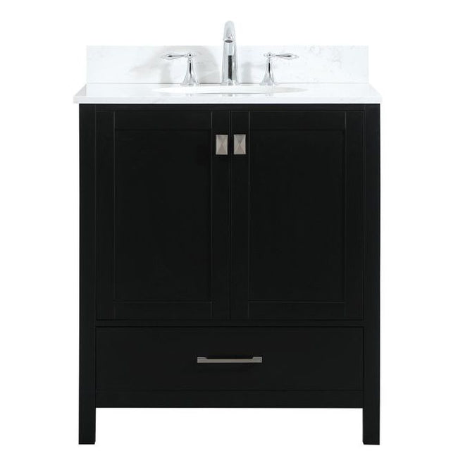 VF18830BK-BS 30" Single Bathroom Vanity in Black With Backsplash