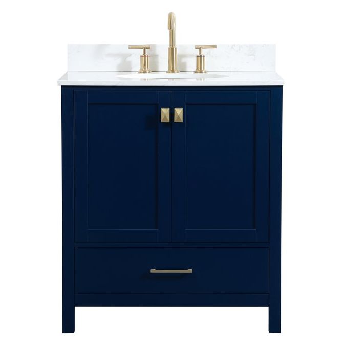 VF18830BL-BS 30" Single Bathroom Vanity in Blue With Backsplash