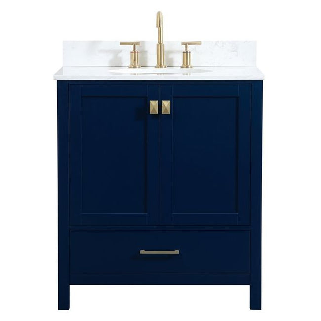VF18830BL-BS 30" Single Bathroom Vanity in Blue With Backsplash