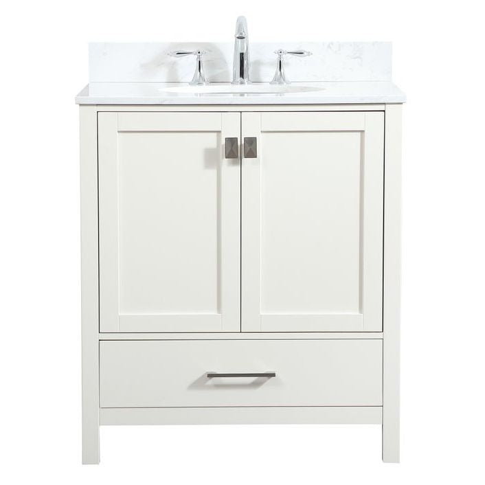 VF18830WH-BS 30" Single Bathroom Vanity in White With Backsplash