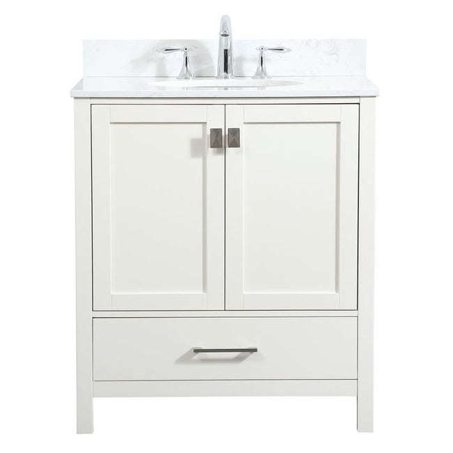 VF18830WH-BS 30" Single Bathroom Vanity in White With Backsplash