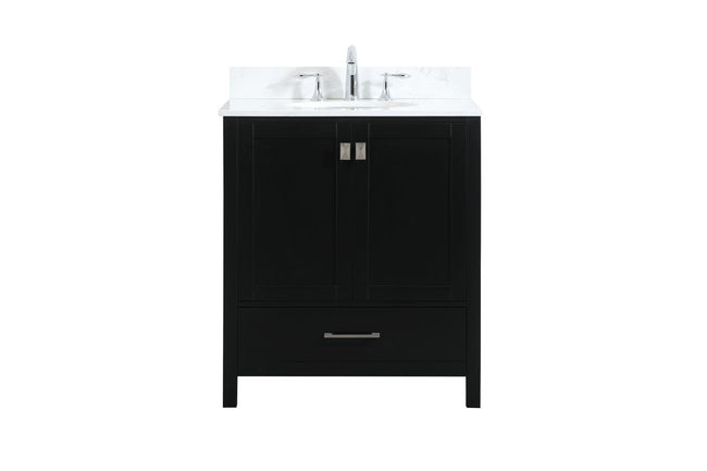 VF18830BK-BS 30" Single Bathroom Vanity in Black With Backsplash