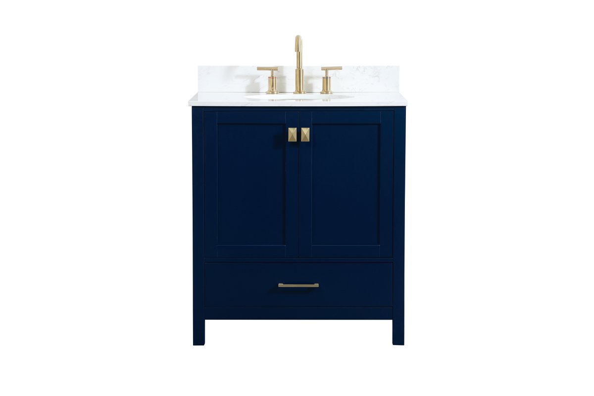 VF18830BL-BS 30" Single Bathroom Vanity in Blue With Backsplash
