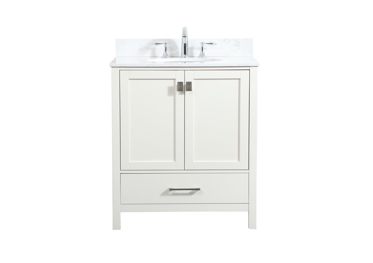 VF18830WH-BS 30" Single Bathroom Vanity in White With Backsplash