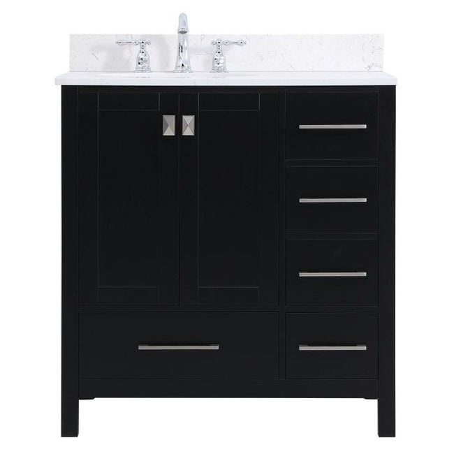 VF18832BK-BS 32" Single Bathroom Vanity in Black With Backsplash