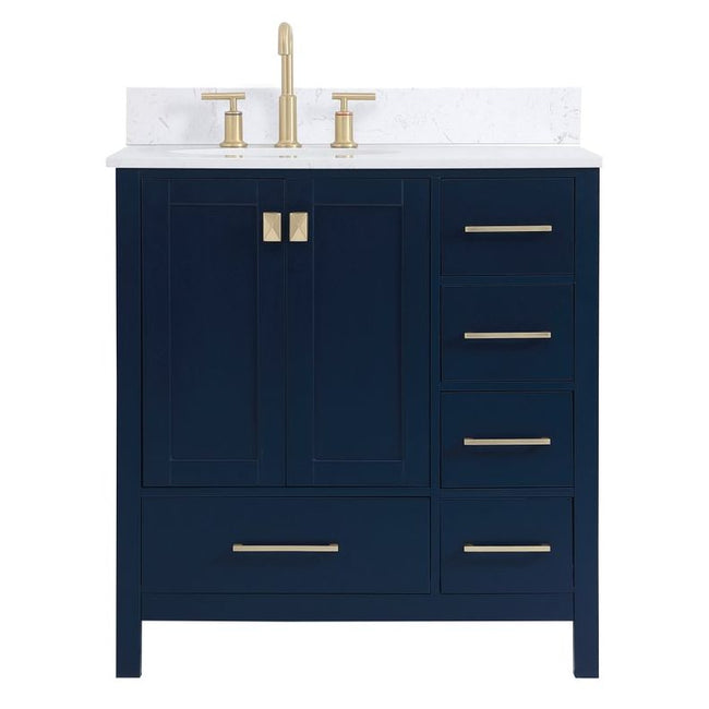 VF18832BL-BS 32" Single Bathroom Vanity in Blue With Backsplash