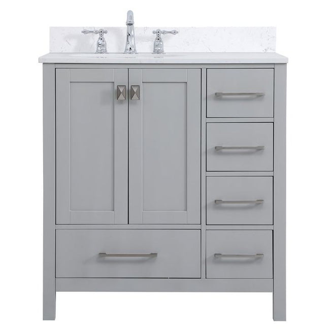 VF18832GR-BS 32" Single Bathroom Vanity in Gray With Backsplash