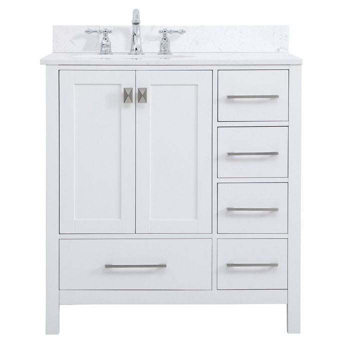 VF18832WH-BS 32" Single Bathroom Vanity in White With Backsplash
