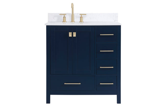 VF18832BL-BS 32" Single Bathroom Vanity in Blue With Backsplash