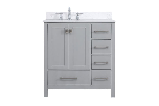 VF18832GR-BS 32" Single Bathroom Vanity in Gray With Backsplash