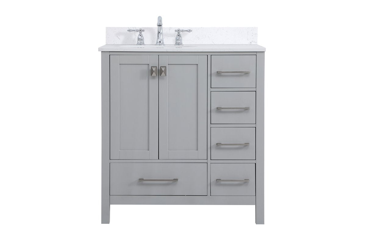 VF18832GR-BS 32" Single Bathroom Vanity in Gray With Backsplash