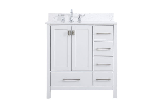 VF18832WH-BS 32" Single Bathroom Vanity in White With Backsplash