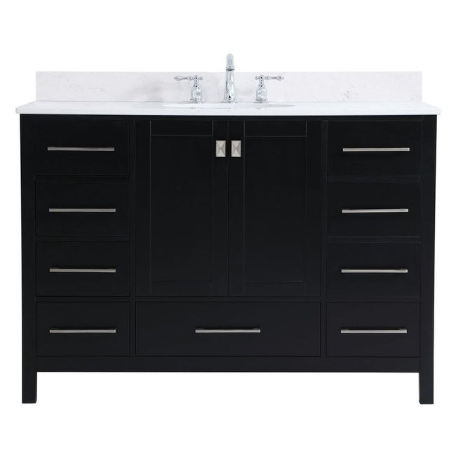 VF18848BK-BS 48" Single Bathroom Vanity in Black With Backsplash