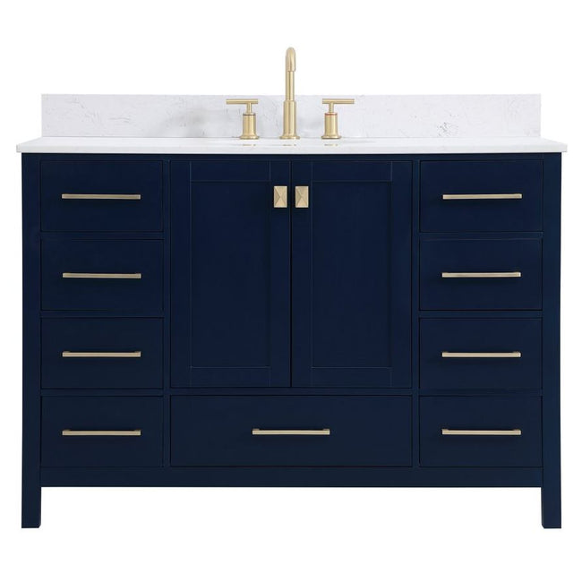 VF18848BL-BS 48" Single Bathroom Vanity in Blue With Backsplash