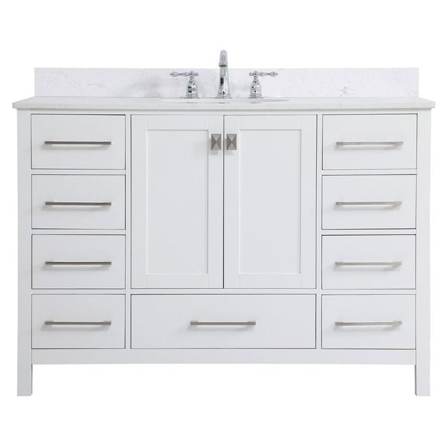 VF18848WH-BS 48" Single Bathroom Vanity in White With Backsplash