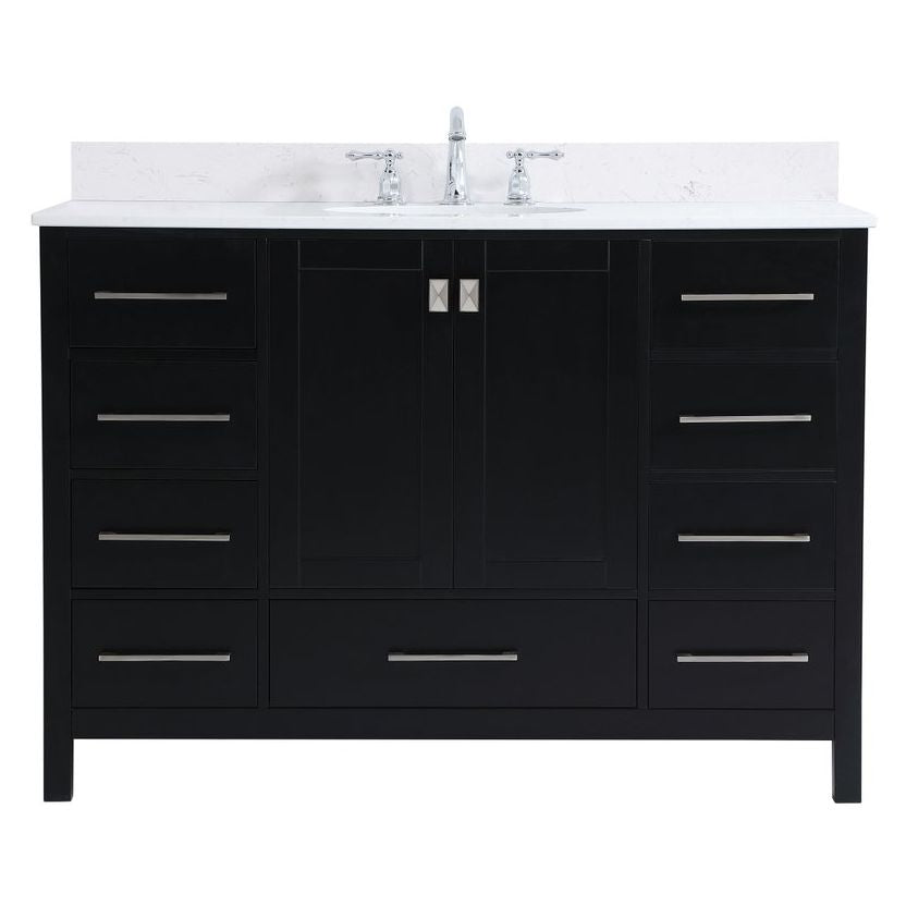 VF18848BK-BS 48" Single Bathroom Vanity in Black With Backsplash