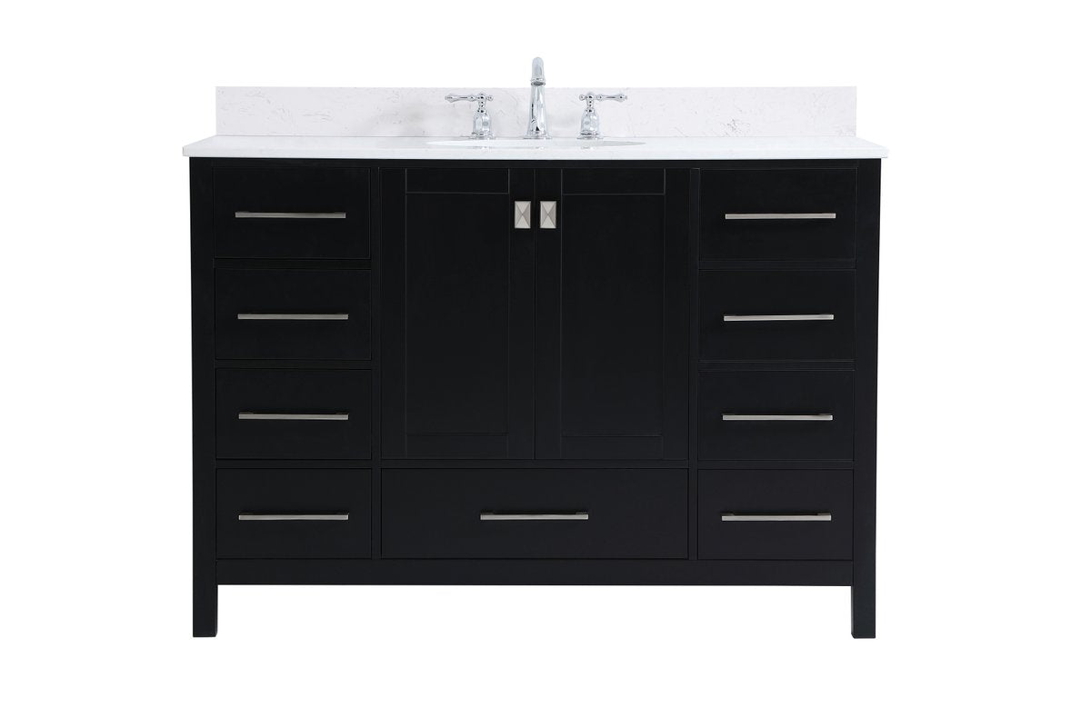 VF18848BK-BS 48" Single Bathroom Vanity in Black With Backsplash