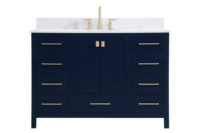 VF18848BL-BS 48" Single Bathroom Vanity in Blue With Backsplash